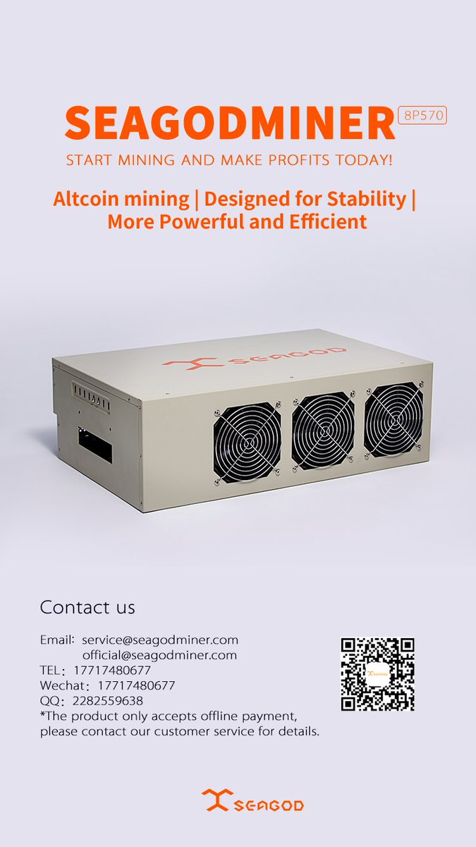 seagodminer's tweet photo. It’s a good time to mine now since the cryptocurrency market value is declining, as the mining cost is relatively low. Seagod Mining rig 8P570, with the lowest price, offers you the steady profits with no doubts. Another new batches have been in stock, come to check it here NOW！ https://t.co/6Q3Zlww1iC