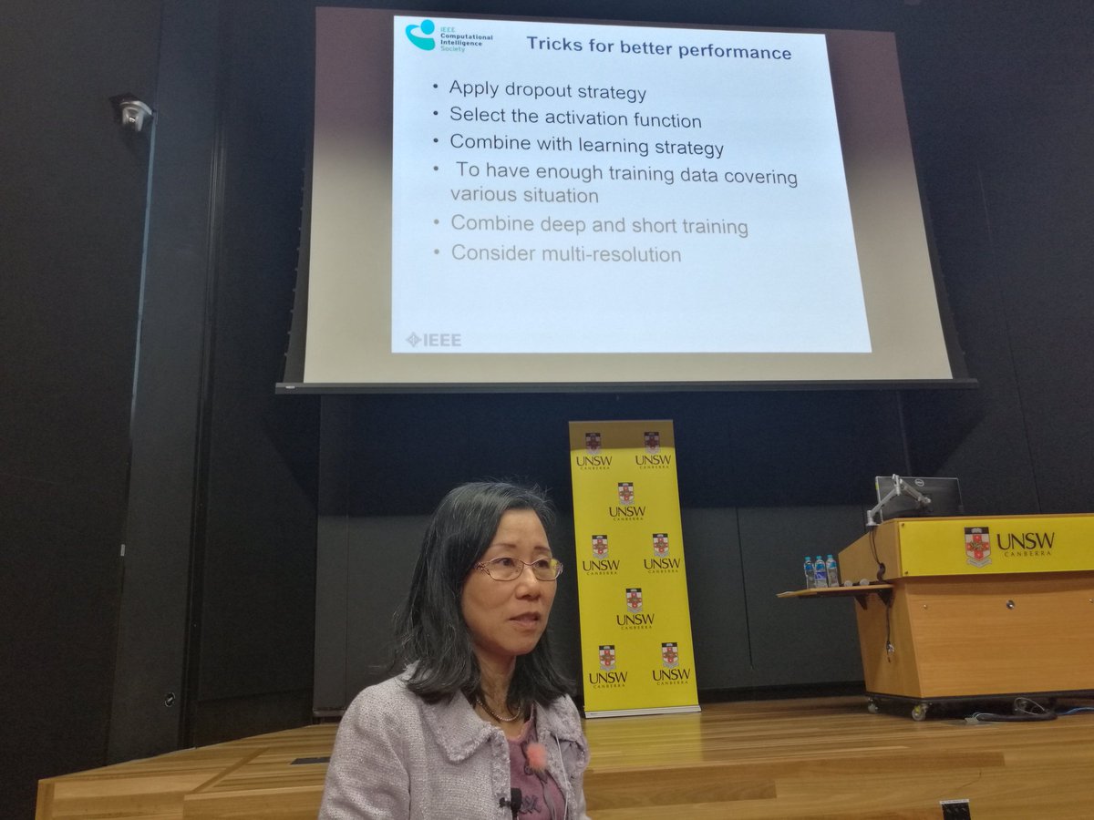 Heba_ElFiqi's tweet photo. An overview to deep learning development by professor Pau-Choo (Julia) Chung at the IEEE CIS workshop on advances in computational intelligence @UNSWCanberra @ieeecis https://t.co/kQt03WX0RY