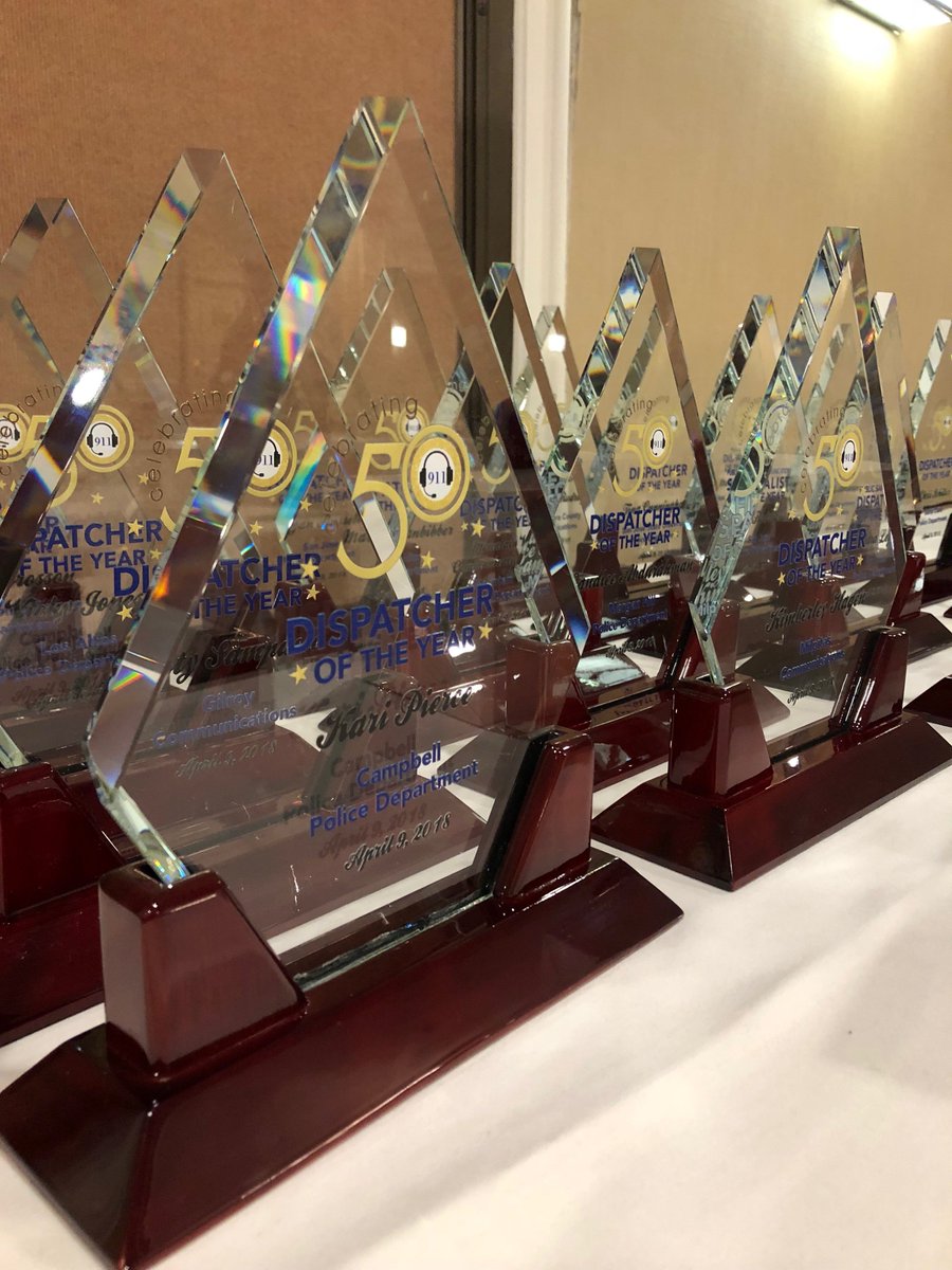 LosAltosPD's tweet photo. Today we celebrated #50Yearsof911 and kicked off #NationalPublicSafetyTelecommunicationsWeek by honoring our Dispatcher of the Year at a countywide awards ceremony! Thank you Vicky for a job well done! https://t.co/gIUuSgKFCW