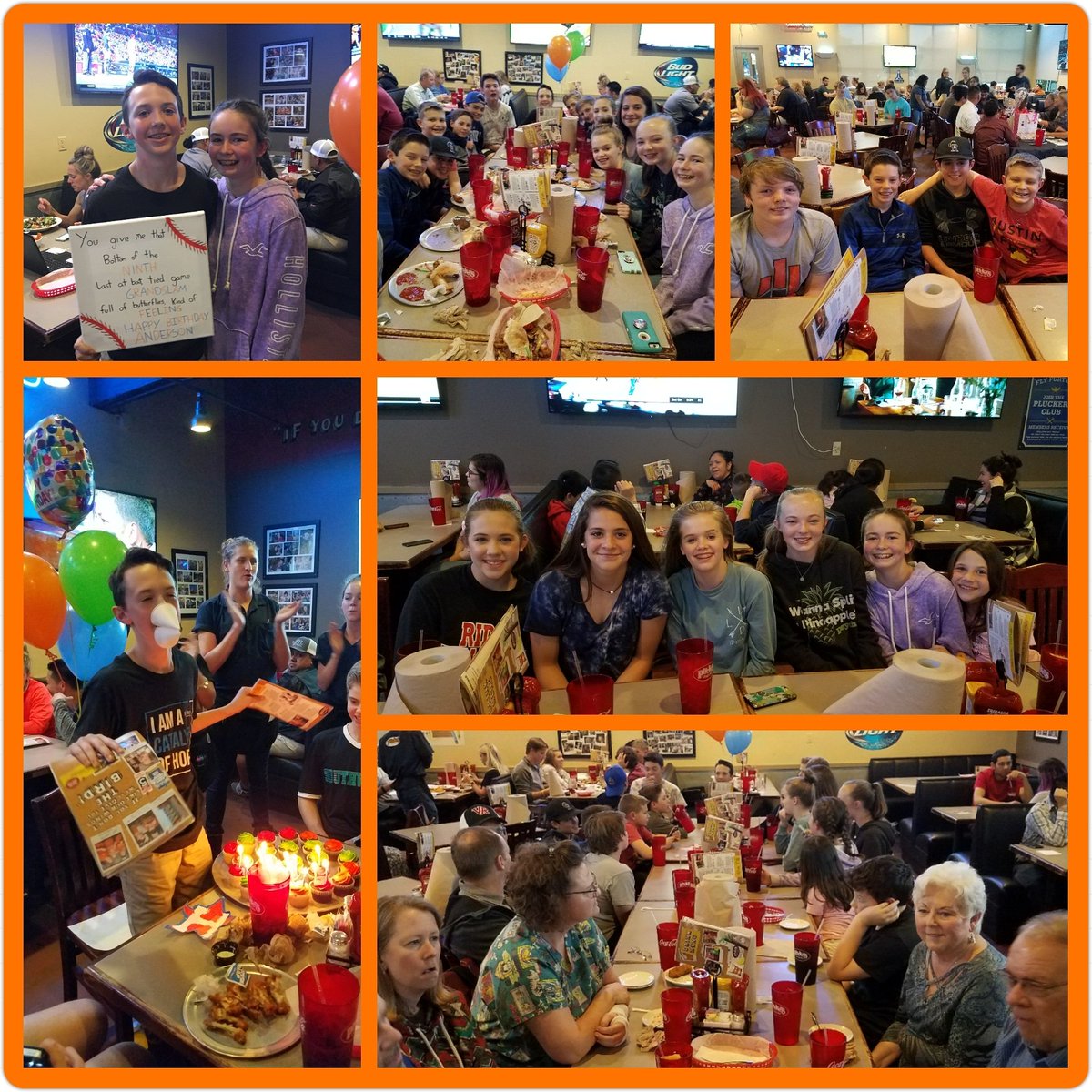jenlezcol's tweet photo. Celebrating this boy's 14th birthday with a surprise gathering at his favorite restaurant. Happy birthday @da_real_anderswan @Pluckers #SurprisedHim https://t.co/pmAMAnrlwV