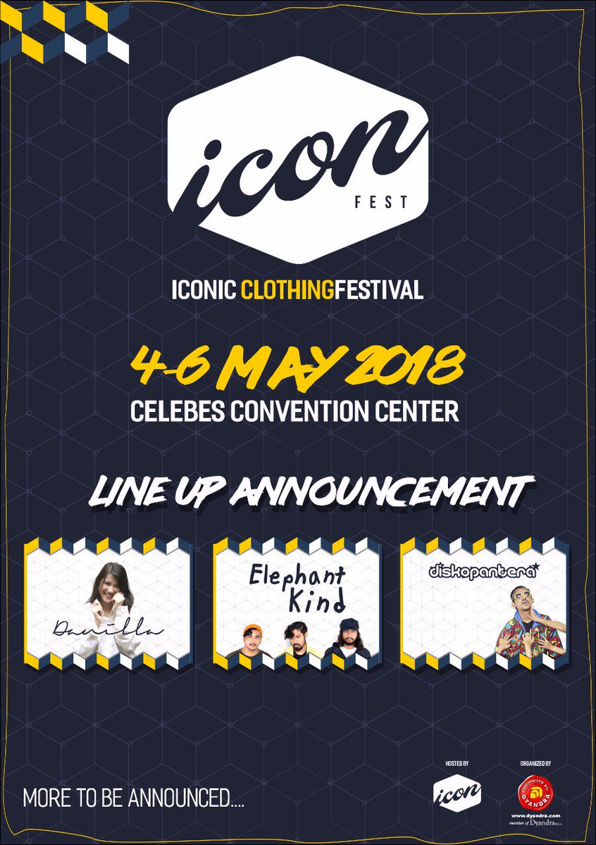 Hello, folks! 
Are you ready for @danillariyadi <a href="/elephantkind/">Elephant Kind</a> <a href="/diskopantera/">diskopantera</a> performance at #ICONCLOTHFEST 2018?!
 Jangan lewatkan, catat tanggalnya, aaand see you there! #iconclothfest2018