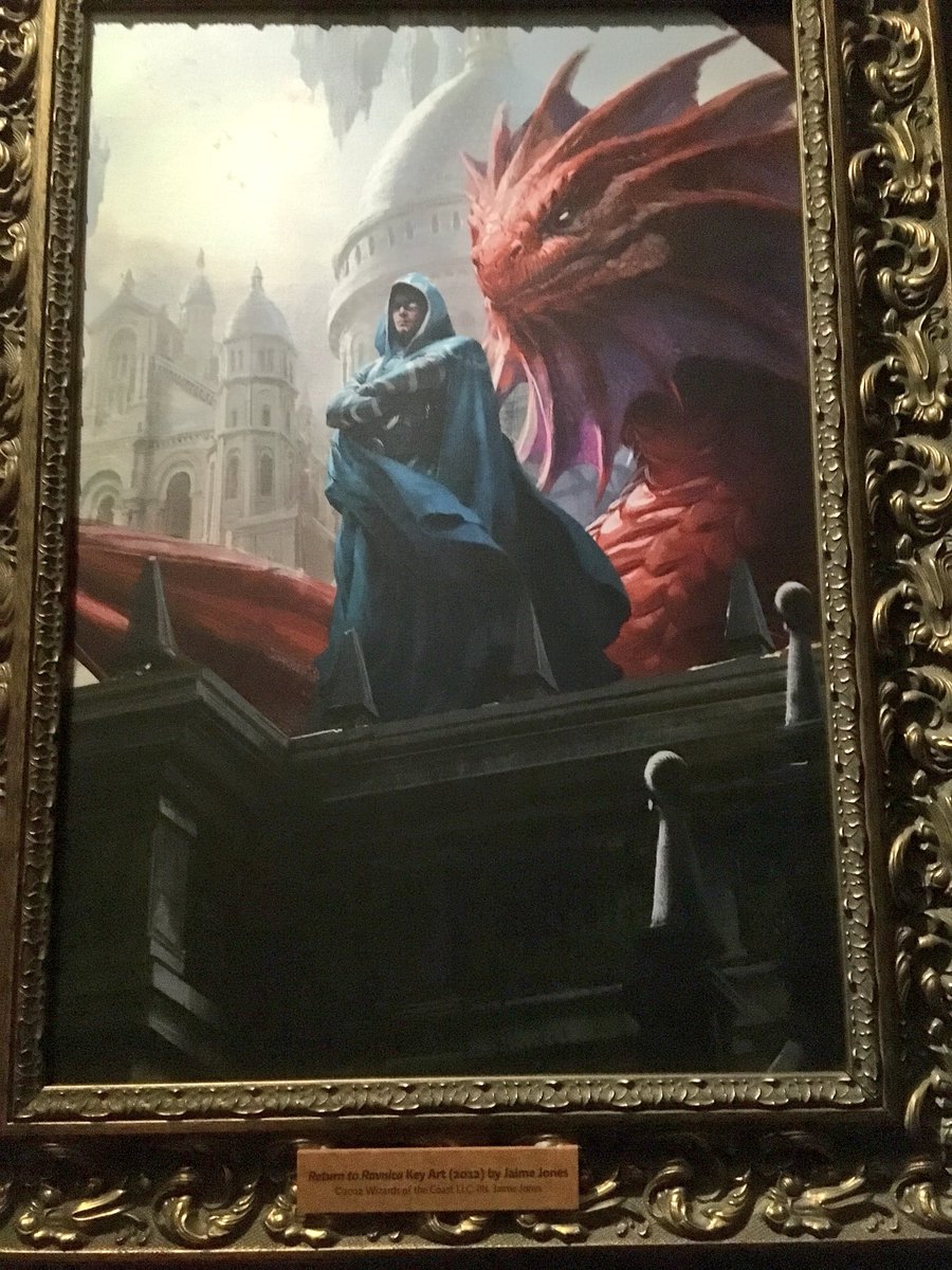 AEMarling's tweet photo. In the #mtg story, Jace hopes to gain Niv-Mizzet as an ally against Nicol Bolas. #vorthos
(#mtgrtr illustration in the #MoPop) https://t.co/ImE6hPzOJD
