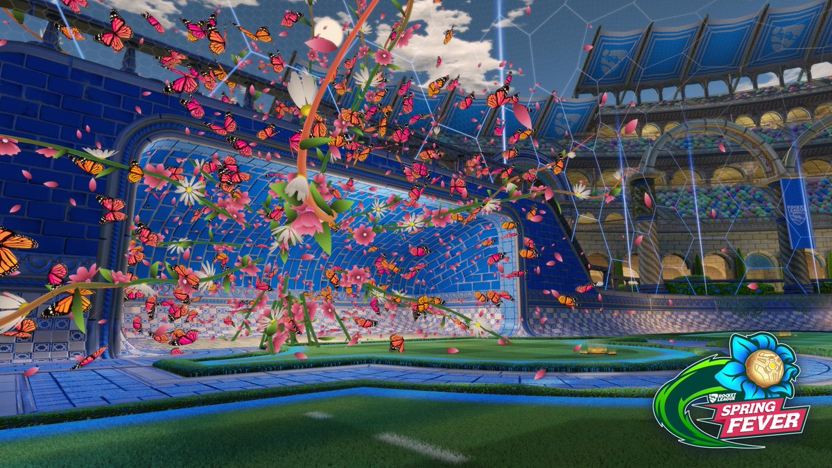 RocketLeague's tweet photo. There is one hour left in our Spring Fever in-game event! Once the event is over, you'll still have a week to redeem your Flower currency for in-game items in the Special Event menu. Event details: https://t.co/WSCnLTqNV9 https://t.co/dpzAjH6ElI