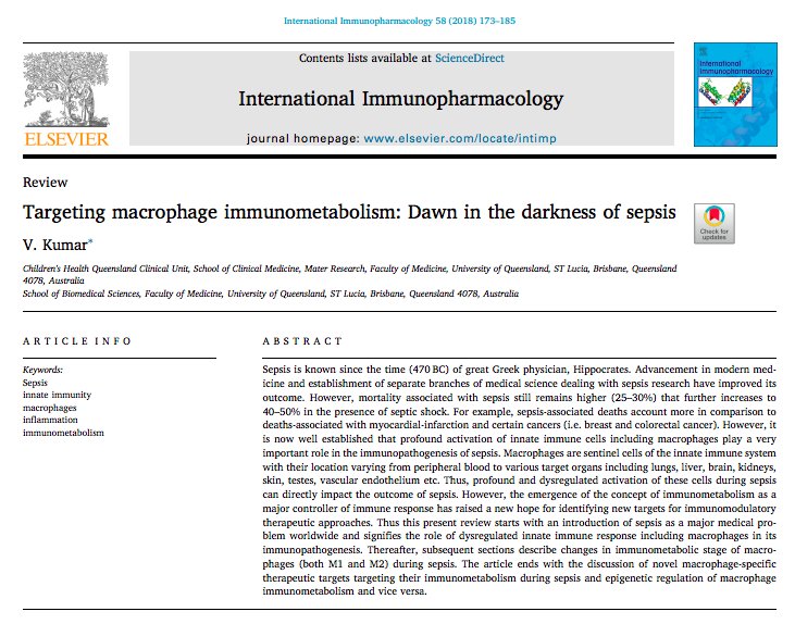 OlgaPena's tweet photo. This -just published- review shows why macrophages play a very important role in the immunopathogenesis of #sepsis 

It also cites my first paper in this area :) 

#SepsisBasicScience #UnderstandingSepsis

https://t.co/cpmbqrthlT https://t.co/lNd7Fp7MFj