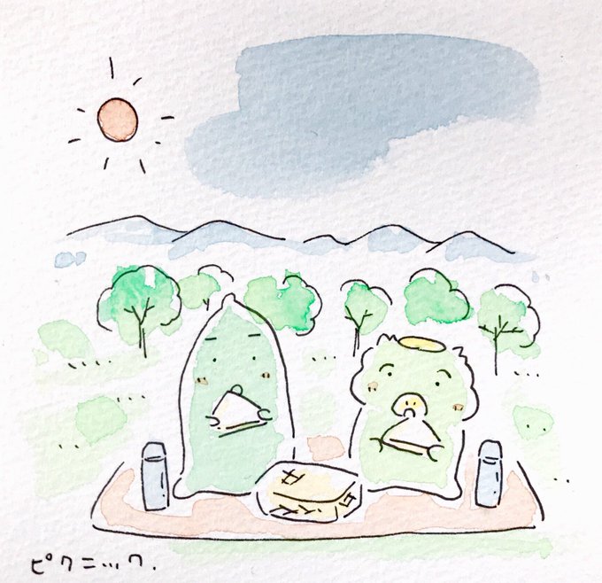 カッパのつぶやき 今日はお天気ですね どこか行きたいな デスクで一日仕事だけど 笑 カッパのケロくんときゅうりくん カッパ かっぱ 河童 妖怪 ゆるいイラスト かわいいイラスト イラスト 癒し 落書き 食べ物 食べ物イラスト 長野市