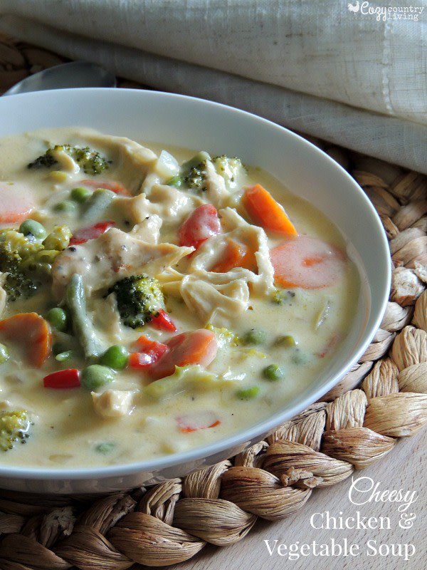 Delicious!

This Cheesy Chicken &amp; Vegetable Soup is amazing!

I love a good soup recipe don't you? 

cozycountryliving.com/cheesy-chicken…