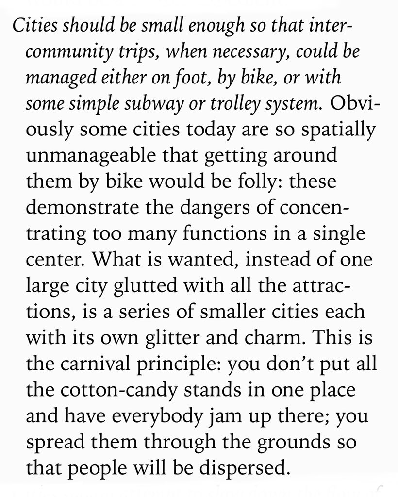 Disregarding the illogical nonsense in the beginning here (simple subway?!), one of Kirkpatrick Sale’s solutions is to design cities according to the “carnival principle.” I’d go further and say that Disneyland is the only reasonable city built since the Enlightenment.