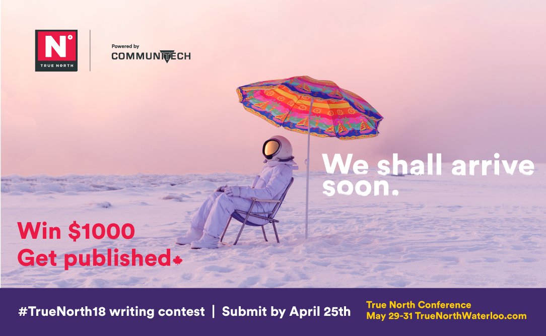 writevent's tweet image. CONTEST OF THE MONTH: #TrueNorth18!

🚀📝🏆📘
𝗚𝗲𝗻𝗿𝗲: Near-Future Fiction
𝗪𝗼𝗿𝗱 𝗖𝗼𝘂𝗻𝘁: Max 1000 words
𝗣𝗿𝗶𝘇𝗲: Up to $1000 CAD and Publication
𝗗𝘂𝗲: April 25th

#amwriting #SciFiFri #amwritingscifi #pubtip truenorthwaterloo.com/short-story-co…