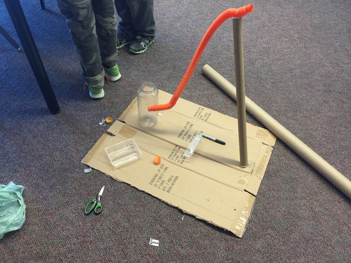 mrsjbecker's tweet photo. Busy day with@abd4mb ... Creating Rube Goldberg Machines in Science! #science4 #simplemachines https://t.co/BLxGMLMCNc