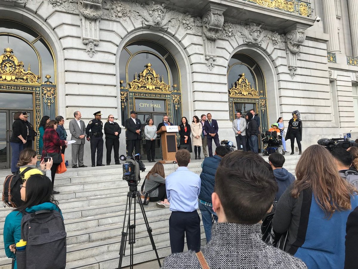 VisionZeroSF's tweet photo. We had such a great time at #Walk2WorkDay last week! 🚸 Shoutout to @walksf for organizing a fantastic event celebrating our streets. 🎉 The #VisionZeroHero had a blast talking about #safestreets, and was proud to see everyone taking the pledge! https://t.co/UqMYTFqUrK
