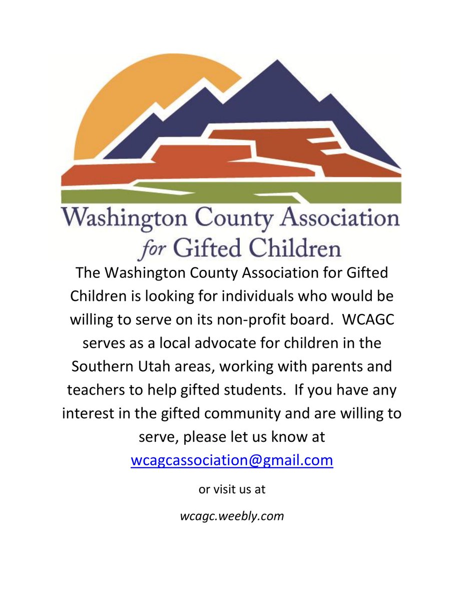 WCAGC is currently looking for board members. If interested please see flyer below.