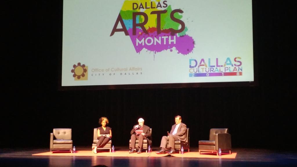 bcWORKSHOP's tweet photo. .@LordCultural and Mayor Mike Rawlings in discussion about the @DALculturalplan as part of @DallasArtsMonth https://t.co/p8mXNbKDmk