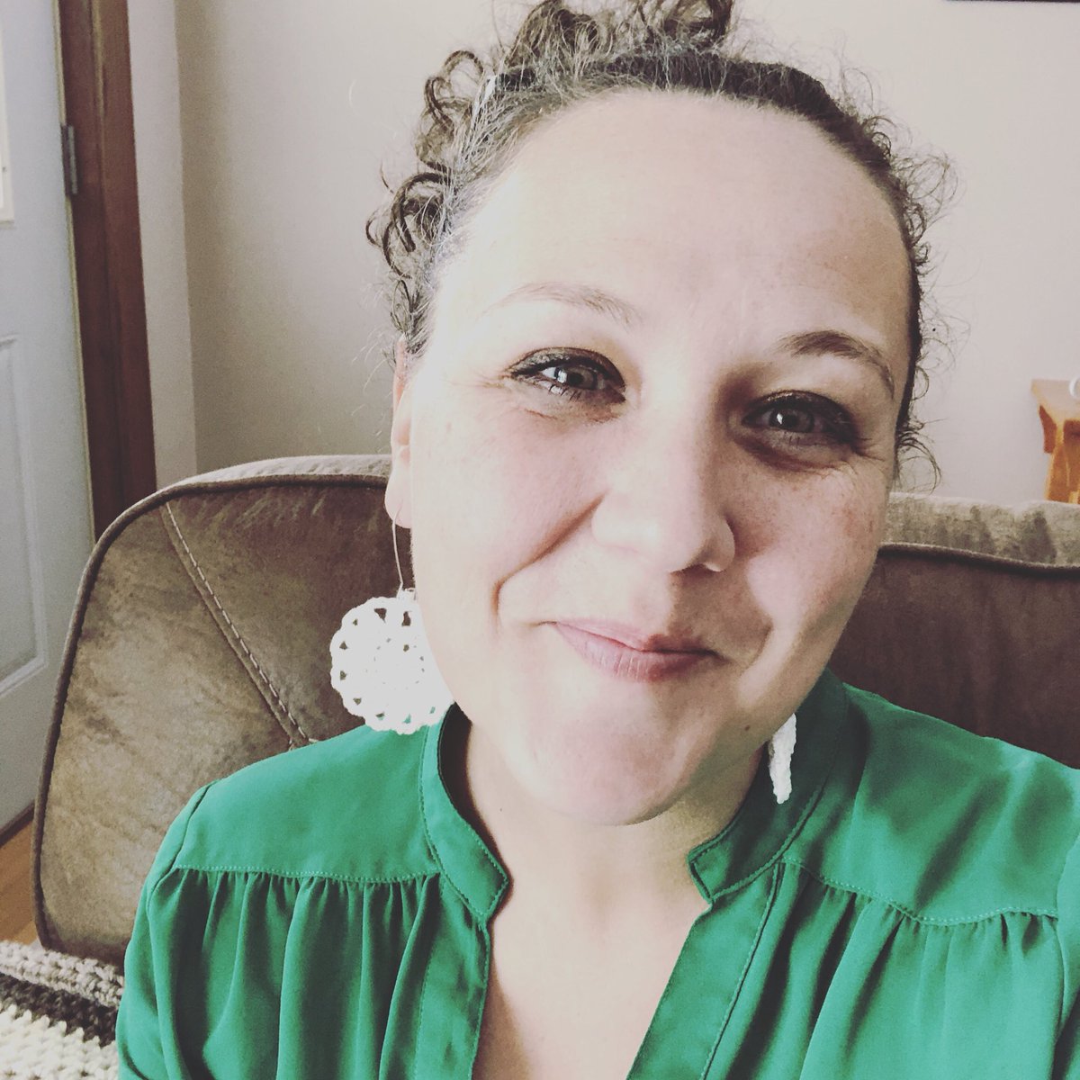 FollowMbM's tweet photo. Loving my new crochet addiction! #earrings #crochet #imacoolmom #bawahaha #followmadebymegan https://t.co/2vmcPOHg80