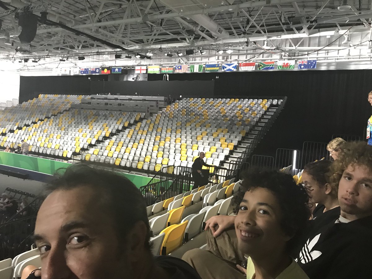 RoseVearing's tweet photo. Family getting ready at #gc2018parapowerlifting https://t.co/j9pCfQYymI
