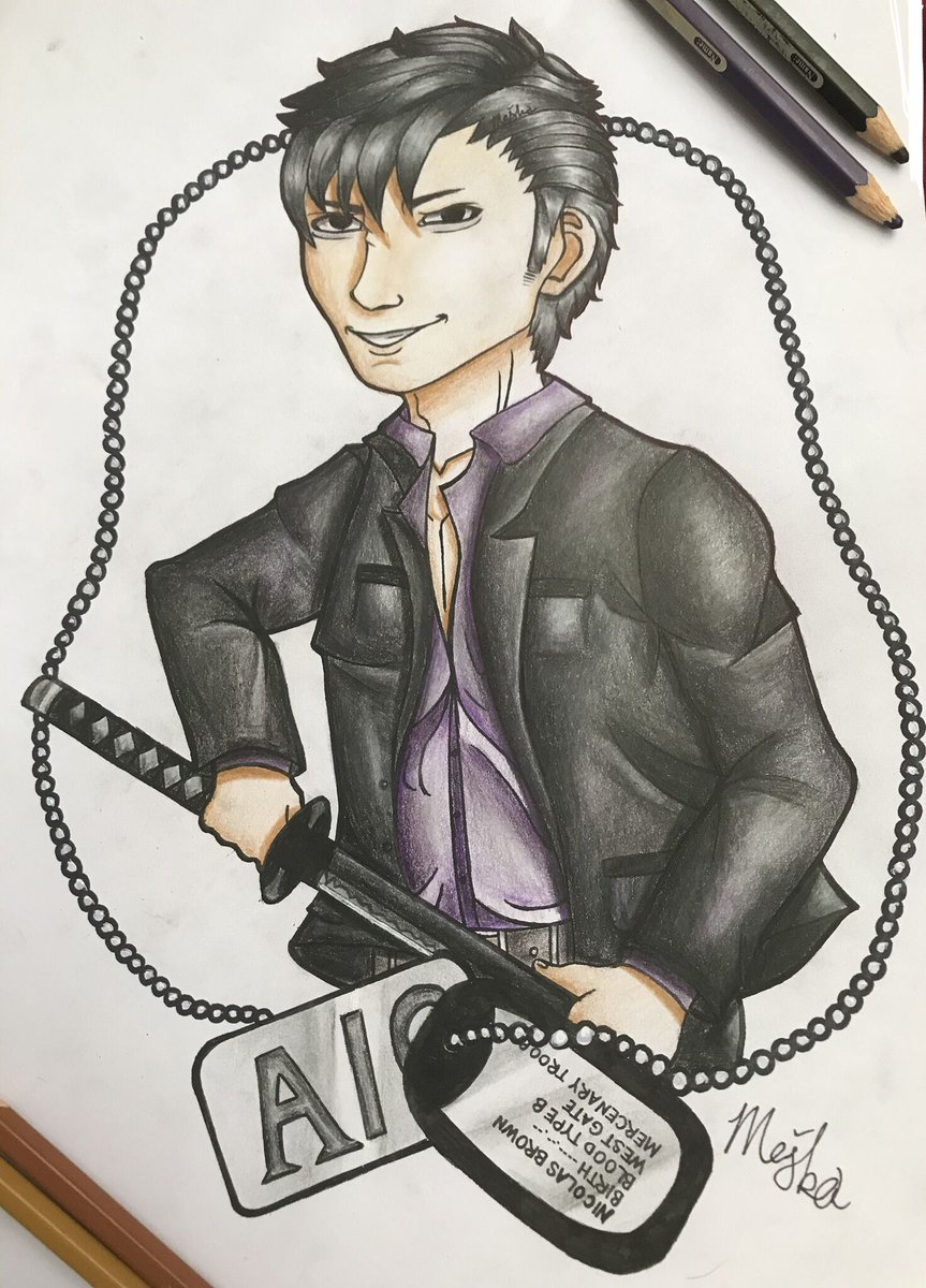 Wanted to draw my bae from Gangsta, Nic! Honestly I treasure this boy . . # Nicolas #Brown #gangsta #anime #pencil #drawing #fanart, image size:863x1200