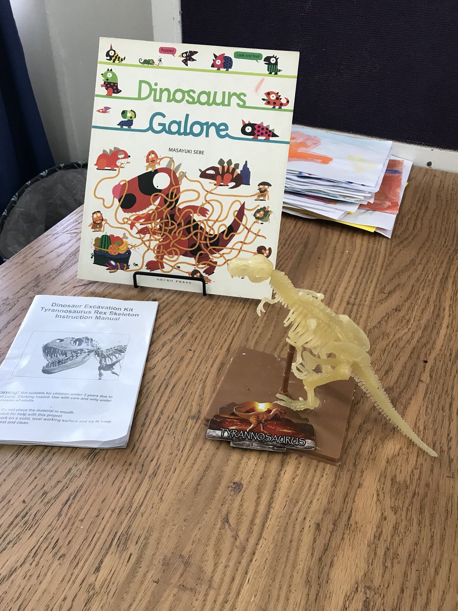 The kids had fun this morning with a dinosaur excavation kit. They enjoyed digging to find the T-Rex bones and putting them all together. #ACUedu_p