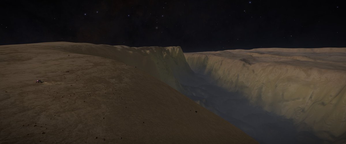 CommanderNerf's tweet photo. Day 7, Took a ride on the Highway... always nerve racking but more so when im planning to stay out a year... one slip could be an early return. But took a nice rest and scenic canyon. #EliteDangerous #eliteexplorers #commanderslog https://t.co/HsUp2vRbdn