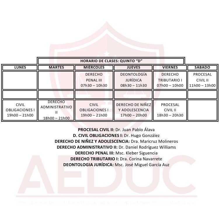 aeduc2018's tweet photo. Compartimos con ustedes los horarios de clases del Semestre A-2018 correspondientes a QUINTO CICLO. #AeducInforma https://t.co/IxXz4V8Yif