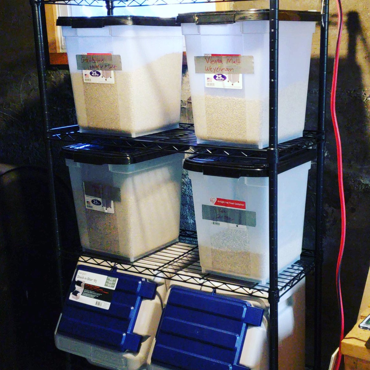 RIbrewing's tweet image. Base malt organization! #SpringClean #homebrew