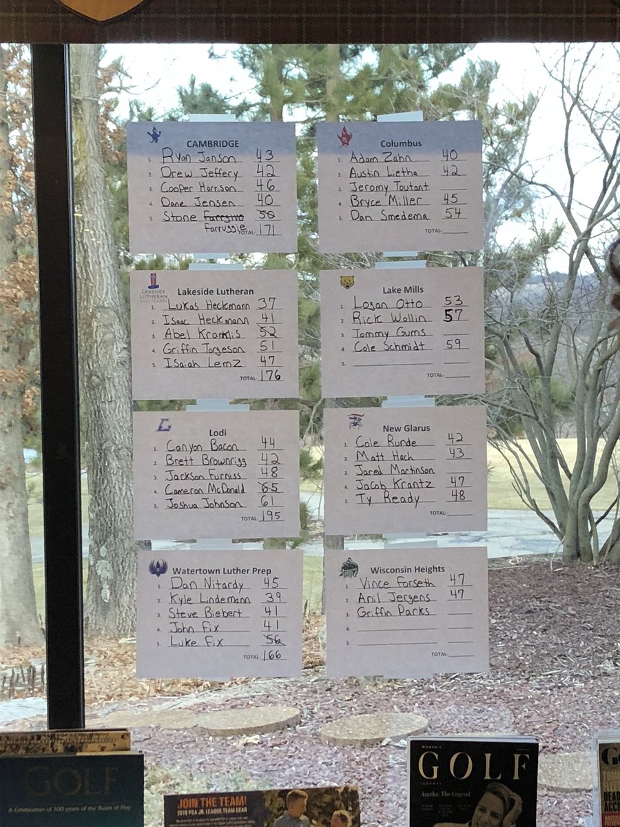 CHSBoys_Golf's tweet photo. The blue jays take 3rd in the first conference meet of the year.  @dane2134 with the low round of the day coming in at 40 in his first varsity meet!  We return to conference play next week at lake mills, 5 shots back from first. https://t.co/vcp2HeFBZw