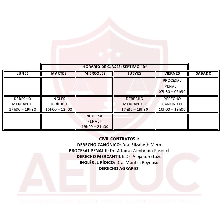 aeduc2018's tweet photo. Compartimos con ustedes los horarios de clases del Semestre A-2018 correspondientes a SÉPTIMO CICLO. #AeducInforma https://t.co/nAnTEmiqoi