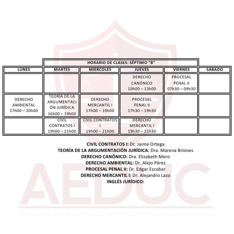 aeduc2018's tweet photo. Compartimos con ustedes los horarios de clases del Semestre A-2018 correspondientes a SÉPTIMO CICLO. #AeducInforma https://t.co/nAnTEmiqoi