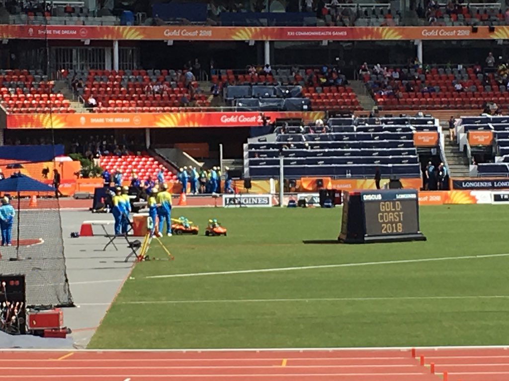 JHServices's tweet photo. #GC2018Athletics Watching the remote control cars at Carrara stadium. I think this is my dream to compete in at the next games! https://t.co/HceKjODSIW