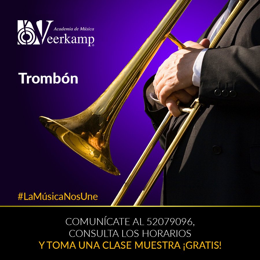 VeerkampAcad's tweet photo. ¿Te gusta el sonido del 
trombón 

Hazlo sonar en Academia de Música Veerkamp. 

❗Tendrás una clase muestra GRATIS❗ ☺️

🎶#LaMúsicaNosUne🎶 https://t.co/jHp9Se15DN