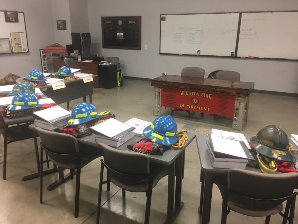 WichitaFireDept's tweet photo. Captain Niemann preparing for WFD’s newest recruits beginning tomorrow. #recruitclass2018-1 #wfdbravestintraining @nemo963 https://t.co/YqZNcmZMCG