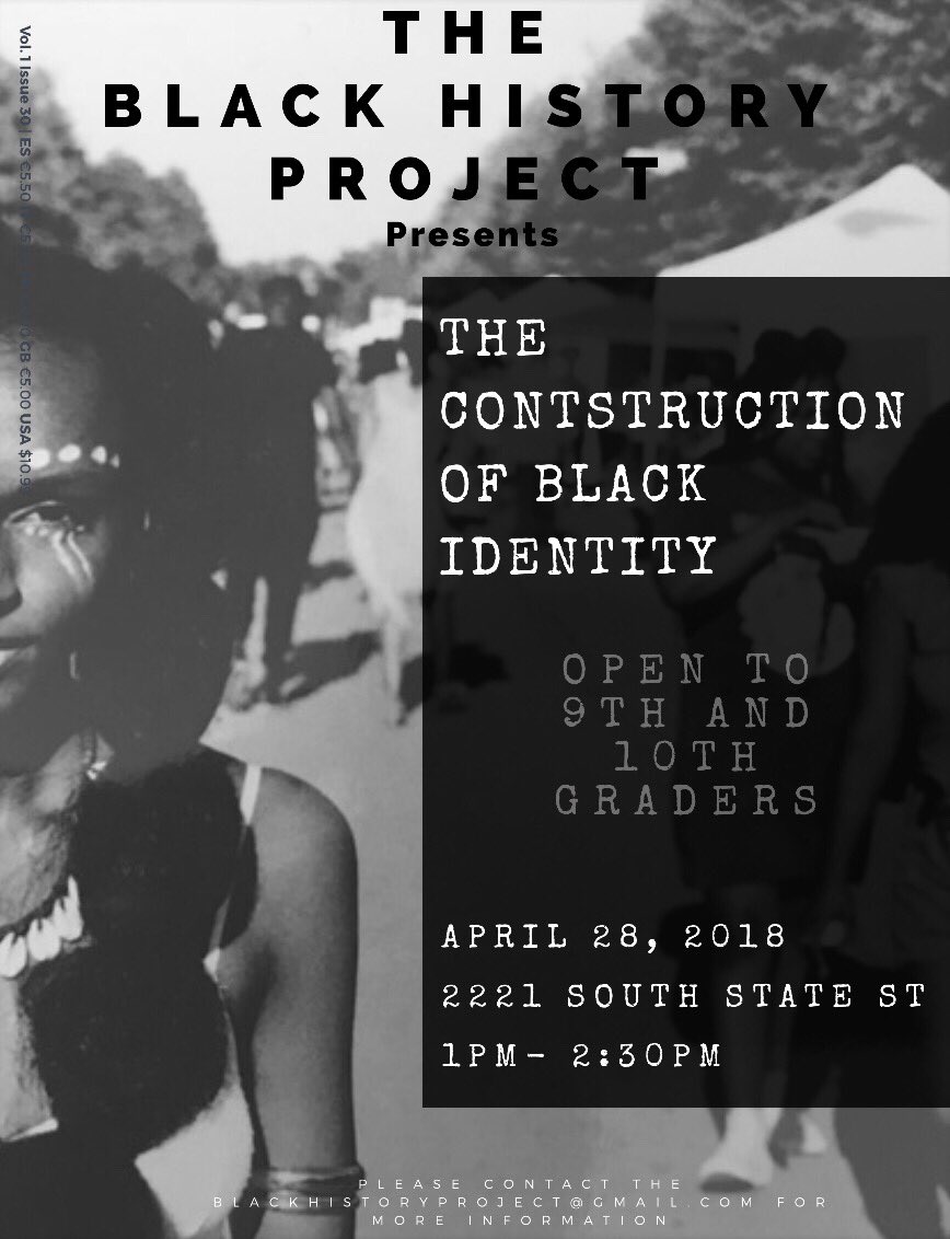 BHPChicago's tweet photo. Join us in Chicago on April 28th for a discussion on race as a social construct, its influence in the media, and how it affects our understanding of black beauty standards and stereotypes. https://t.co/1k1TsIAWBm