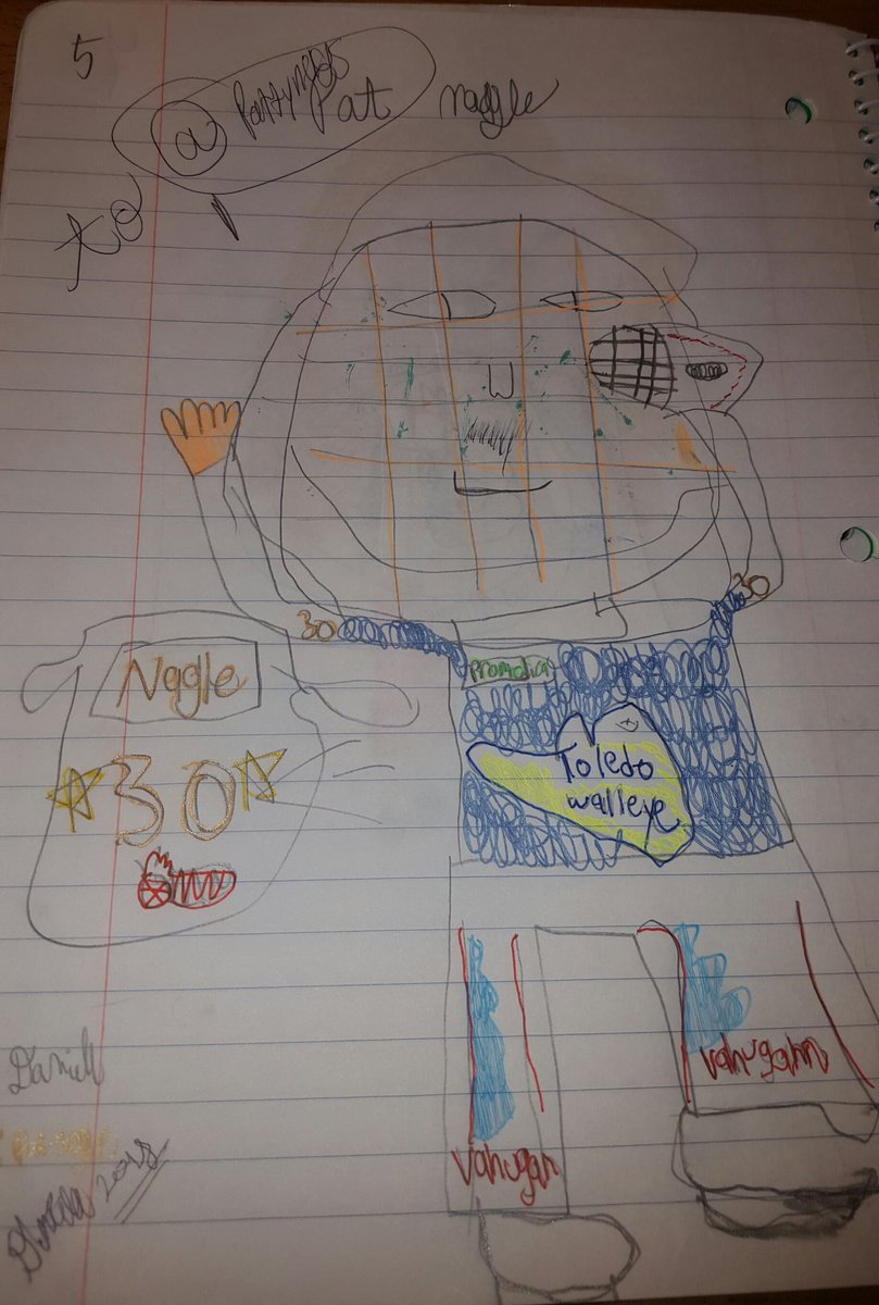 Kileen10's tweet photo. @ToledoWalleye @PattyNags my daughter drew this for good luck in the playoffs. https://t.co/p6XvbuJsve