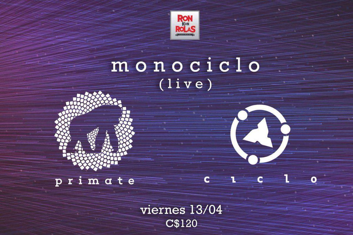 Hola Primes!🙊Tenemos un super chivo esperandonos este Viernes 13! Tenemos algunos temas nuevos en el set y varias de sus rolas favoritas 😎 La cita es en <a href="/RonKonRolas/">Ron kon Rolas</a> junto a <a href="/ElCiclo/">Ciclo</a> , no se lo pierdan! #PrimateRock 🤘🦍