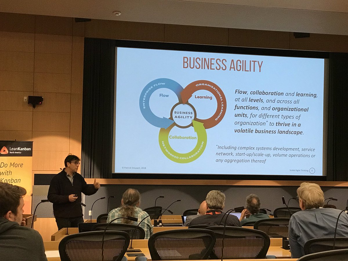 Thanks <a href="/PatrickSteyaert/">Patrick Steyaert</a> for yet another influential presentation! Great to see the ‚art‘ advancing continuously. #LKNA18 #kanban