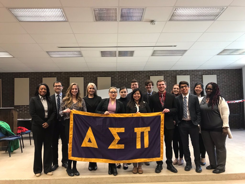 Congrats to <a href="/DSP_ZetaXi/">Delta Sigma Pi ZX</a> for welcoming 14 brothers at Saturday’s initiation including two faculty initiates and three brothers from <a href="/dspgammapi/">Delta Sigma Pi</a> #deltasigmapi #DSPHigherStandard #ptbad