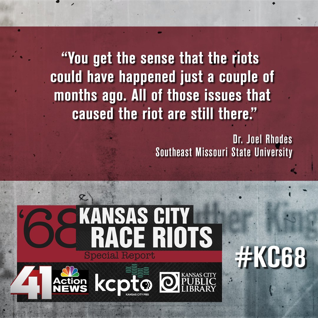 kansascitypbs's tweet photo. Are you watching "'68 Kansas City Race Riots, Then & Now" on KCPT? #KC68 https://t.co/2udJBrlqKV