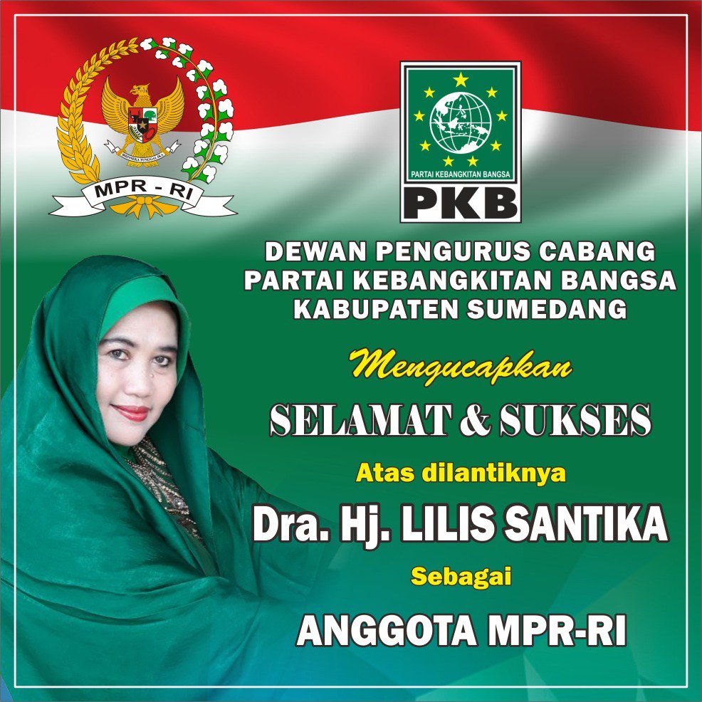 Selamat dan Sukses Mam Lilis. Berkah. <a href="/pkbsumedang/">DPC PKB Sumedang</a> @acepkh26 @Balad_CakImin <a href="/fachryzalfauzi/">Obot ipnu</a> <a href="/cakimiNOW/">A Muhaimin Iskandar</a>