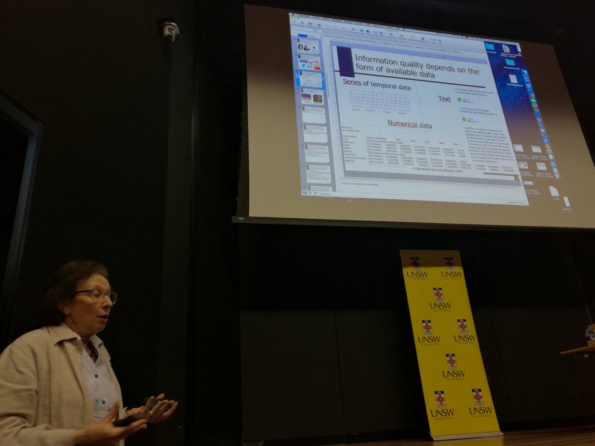 Heba_ElFiqi's tweet photo. Professor Bernadette Bouchon-Meunier talking about Fuzzy Approaches of information quality at the IEEE CIS workshop on advances in computational intelligence @UNSWCanberra @ieeecis https://t.co/3dUUigF4Xz