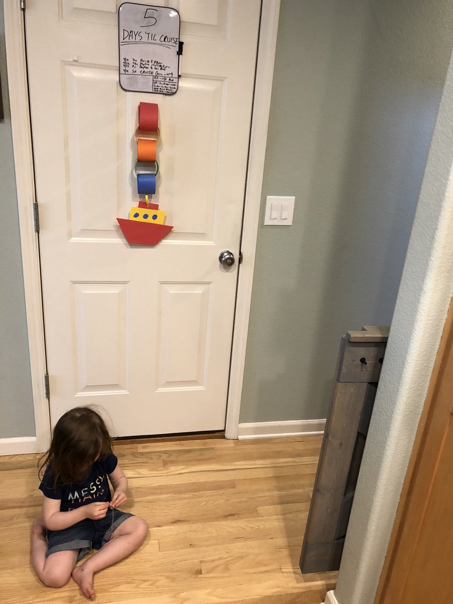 ericmuehter's tweet image. Five days until our cruise, and we are getting crafty! Last night we painted, and today my wife made a countdown chain! #ComeBackNew #getdatebox