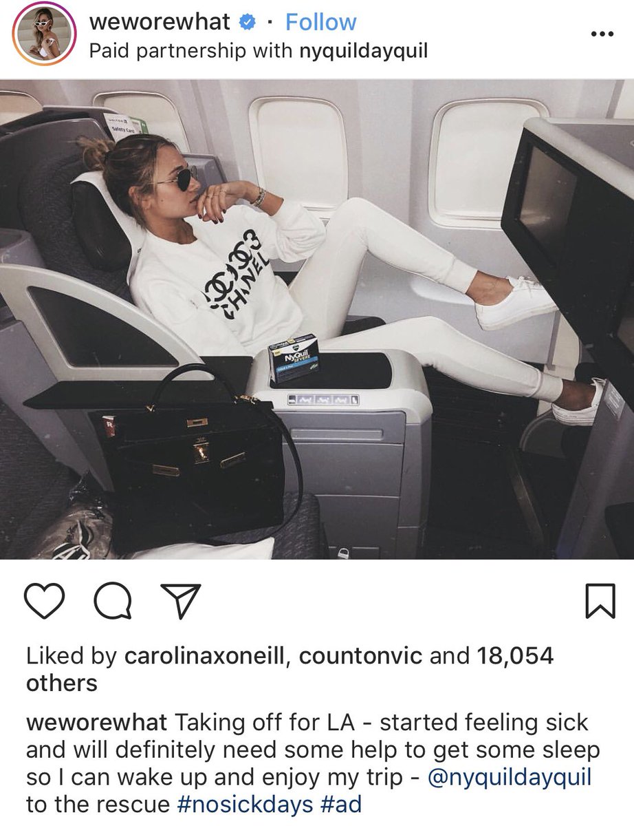 alyssavingan's tweet photo. Forget fashion brands and their meager budgets: Mega-influencers are out here getting that DayQuil/NyQuil money now! https://t.co/MFsOhIBspy