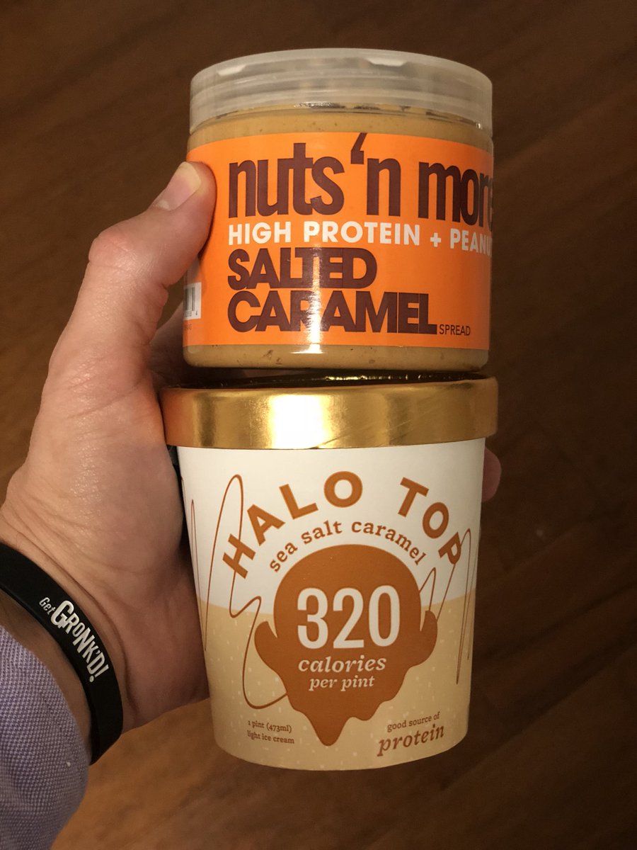 Chrisgronkowski's tweet image. The ultimate dessert?! @NutsNMoreUSA &amp;amp; halo ice cream💯