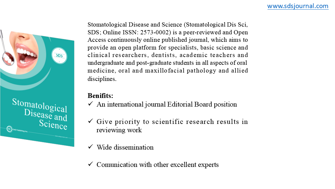 Recruitment information
SDS(sdsjournal.com)are recruiting 30 EBMs this year to meet the rapid development of the journal. Welcome to apply this position or recommend suitable candidates to us! Send your CV to Ariel Yuan: stomatolres_editor@sdsjournal.com