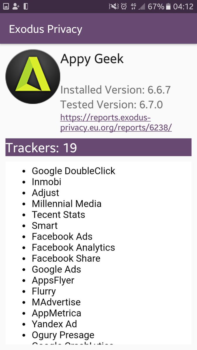 dawafree's tweet photo. Ben alors @Appy_GeekFR, on a mis le paquet sur les trackers dis donc ... #Privacymatters @ExodusPrivacy https://t.co/oQea2OAxJn