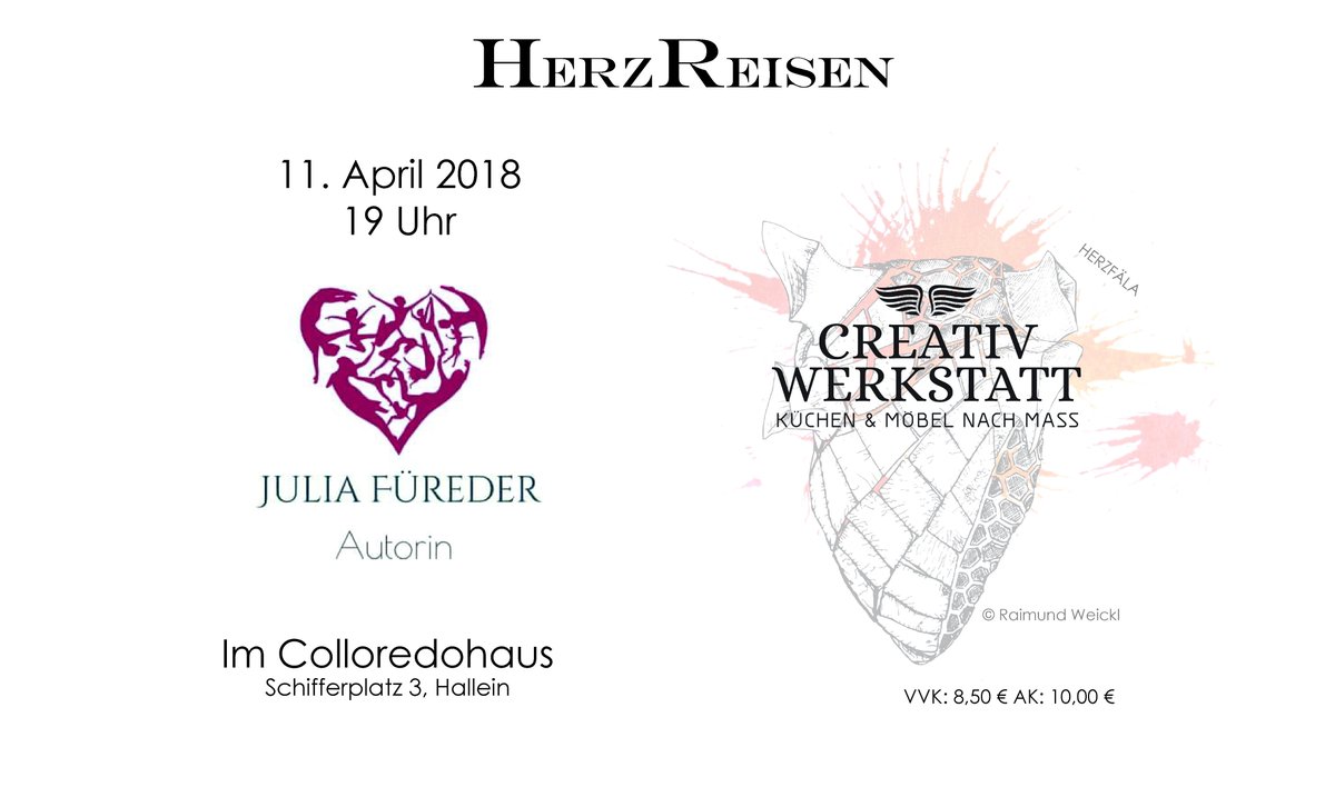 Morgen ist es so weit! YEY....

#creativwerkstatt #küchenstudio #lesung #mittwochabend #juliafüreder