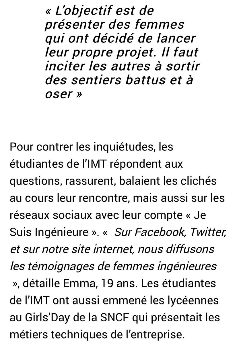 Scx_Flo's tweet photo. Très belle initiative de 6 étudiantes qui ont lancé le mouvement #JeSuisIngenieurE

Objectif : encore plus de femmes dans les écoles d’ingénieurs puis en poste

https://t.co/PHwj9VGhCD

@IMTLilleDouai @IngenieurE_IMT @lavoixdunord https://t.co/il8fGvuVzG