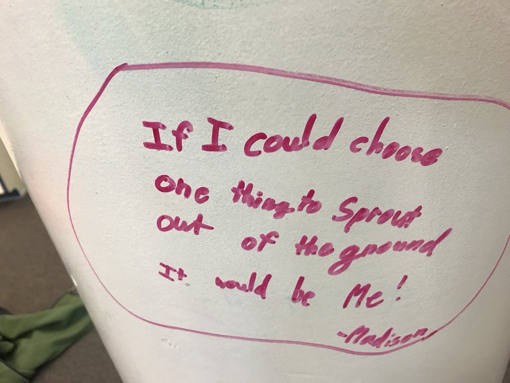 MrsCarterReads's tweet photo. #walkerthinks is back from Spring Break and new ideas are already sprouting! https://t.co/TLy6uk2NxI