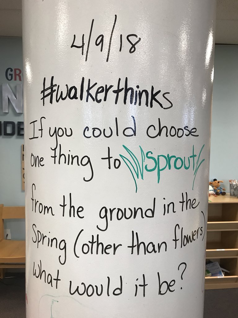 MrsCarterReads's tweet photo. #walkerthinks is back from Spring Break and new ideas are already sprouting! https://t.co/TLy6uk2NxI