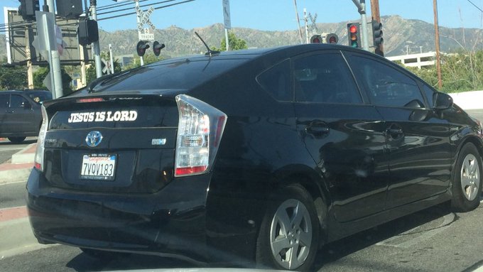1 pic. So how ANNOYING do you think this person is. ???
Bible thumper in a Prius. ! https://t.co/zCY