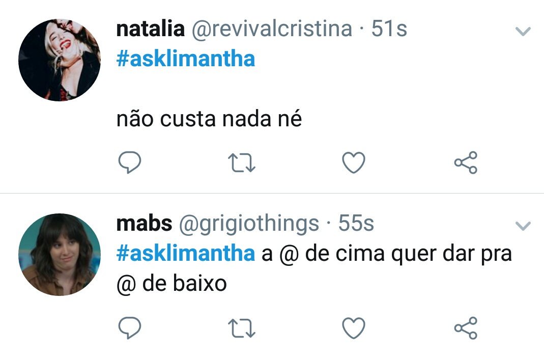 hannahmarinaofc's tweet photo. Nao custa nada #asklimantha https://t.co/kdvy90pSzW