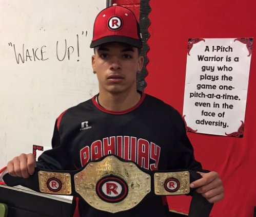 RahwayBaseball's tweet image. Solid start vs. Oratory for today&apos;s Mesingw (Master of Game), Dominick Williams. 4 2/3 innings, 2 ER, 5Ks. Made some huge pitches to pick up the defense. #SystemOverSelf