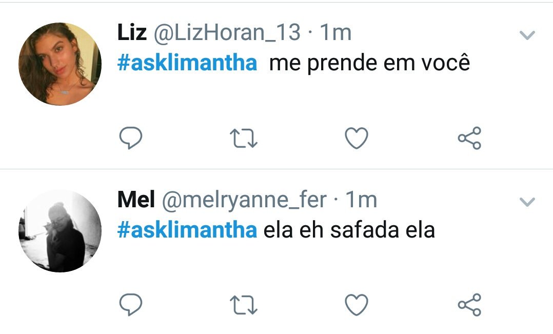 hannahmarinaofc's tweet photo. Safada porém romântica rs #asklimantha https://t.co/VCMzHVhjmV